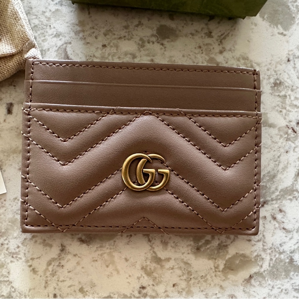 Gucci Taupe Marmont Card Case